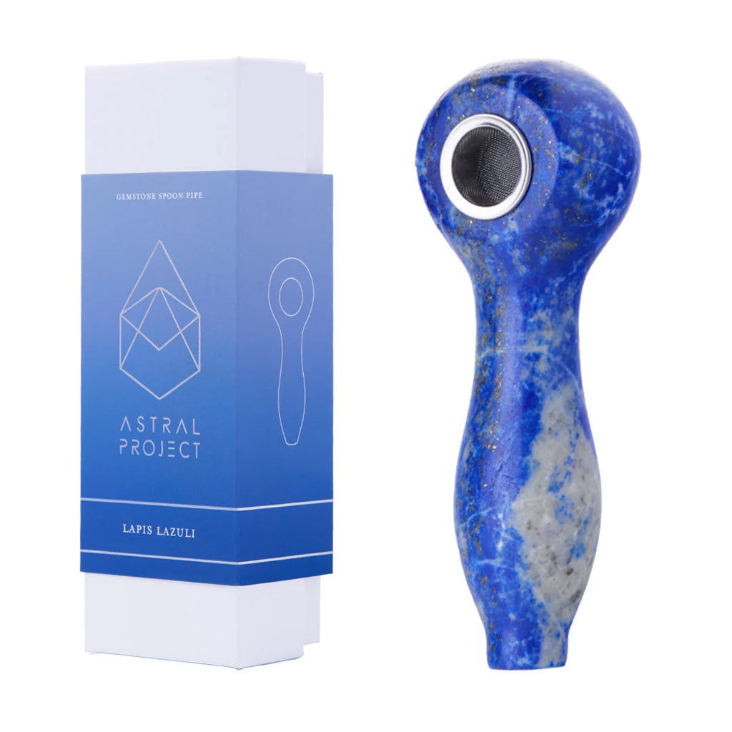 High-quality gemstone spoon pipe featuring natural stone patterns, a must-have for collectors at Vivant.