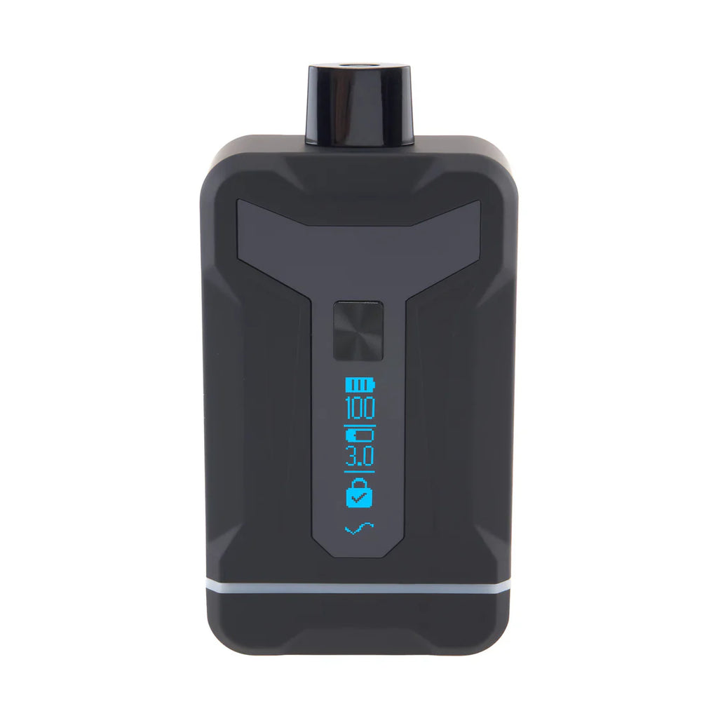 Compact design of the Ooze Duet vape battery with digital screen.